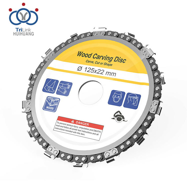 Disque de tronçonneuse, travail du bois, disque de meuleuse en acier au carbure et chaîne pour meuleuse d'angle