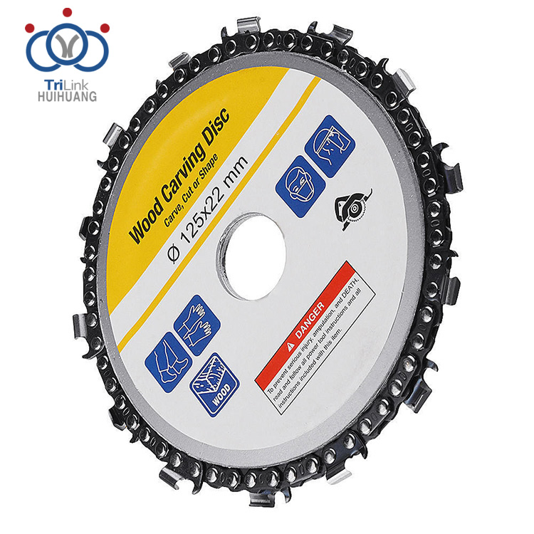 Disque de scie circulaire à bois 5 pouces 14 dents disque de chaîne de meuleuse de sculpture sur bois
