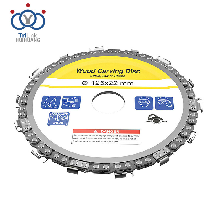 Disque de tronçonneuse, travail du bois, disque de meuleuse en acier au carbure et chaîne pour meuleuse d'angle